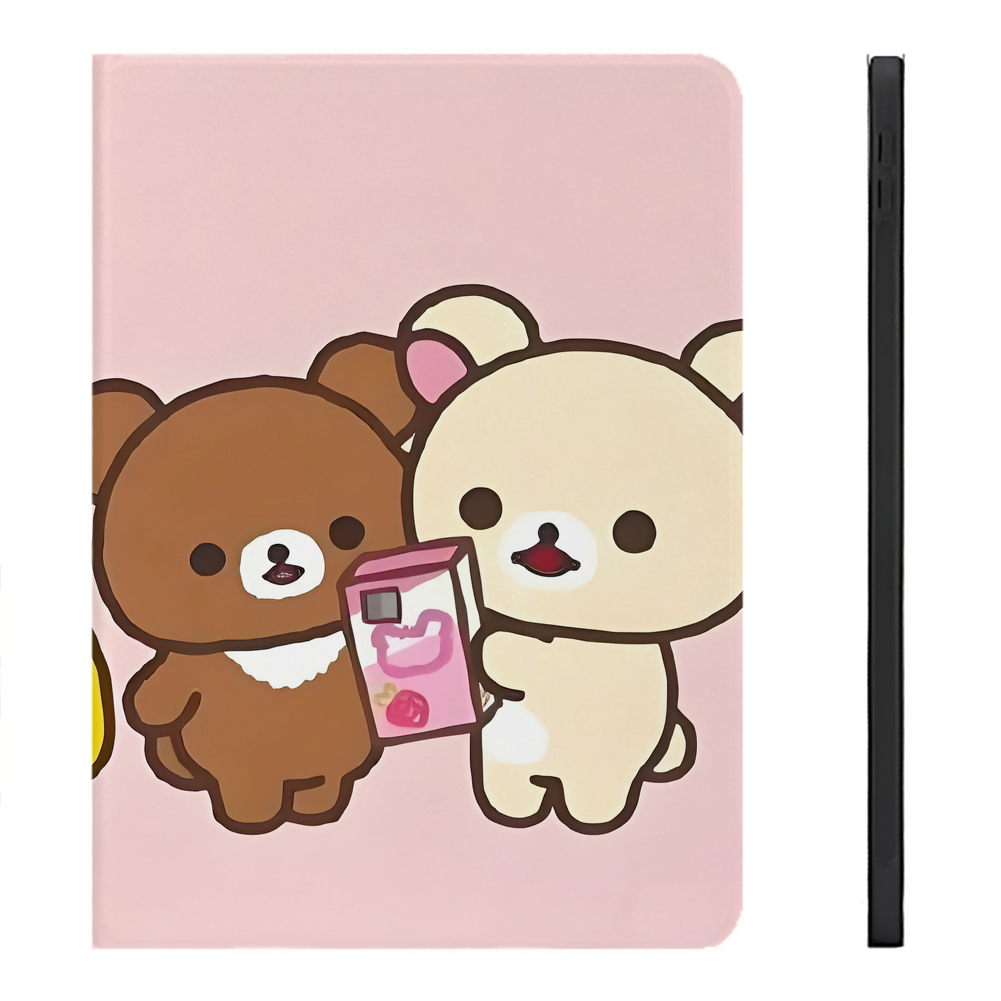 （画像用） リラックマ リラックマ キイロイトリ Rilakkuma Korilakkuma Kiiroitori IPadケース ペンホルダー付き ブックスタイルデザイン